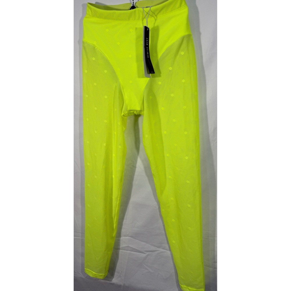 Adam Selman Sport Neon Mesh Polka Dot Leggings XS High Waist Activewear NWT $125